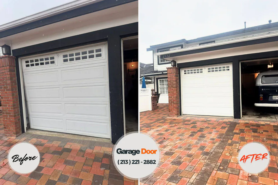 Before and after: garage door repair Lewisville, WA